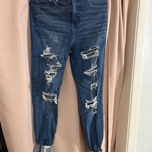 American Eagle Outfitters Ripped Blue Boyfriend Jeans